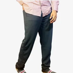 Men's Black Cotton Casual Pants | Regular Fit Everyday Pants